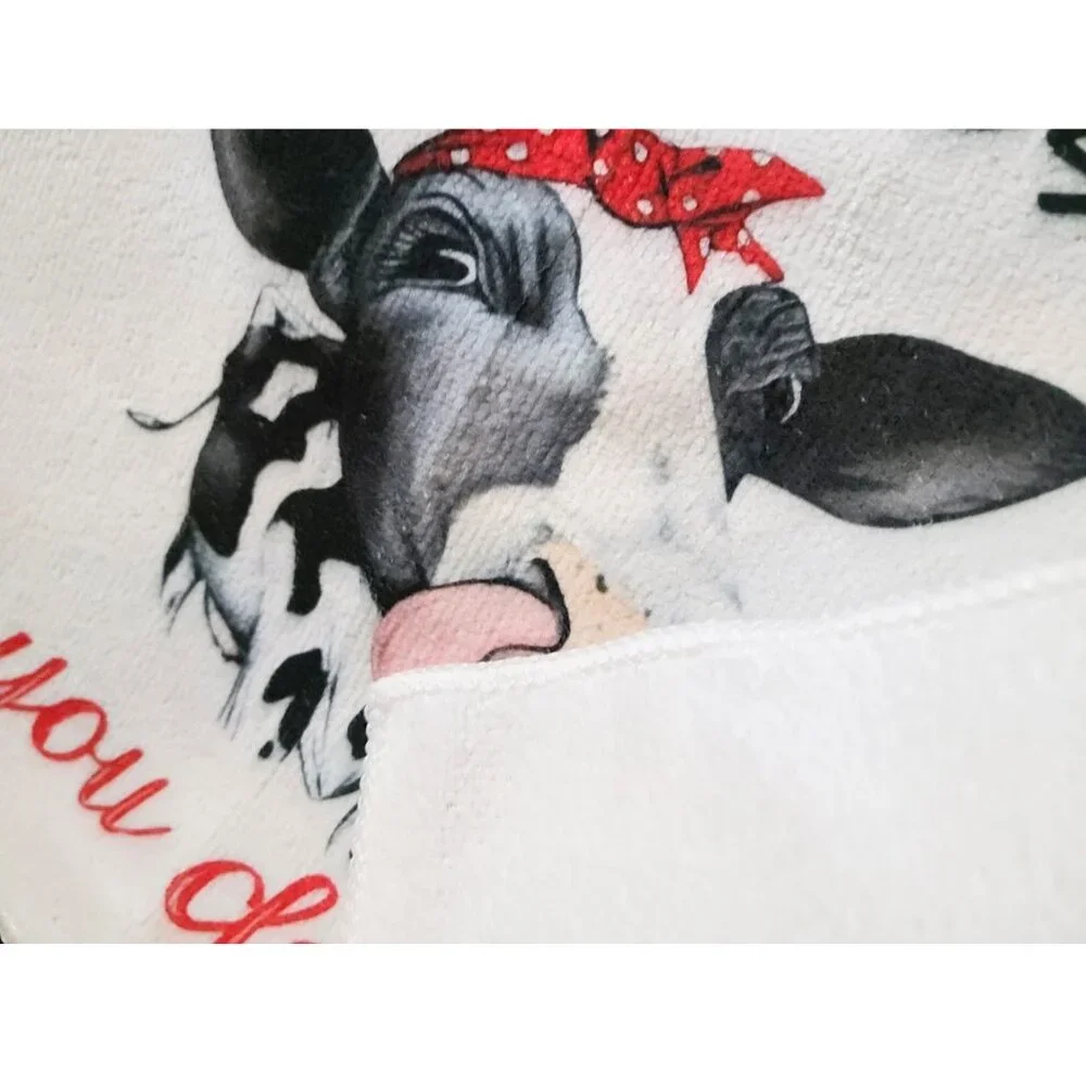 Farmhouse Kitchen Towels Set Cow Decor Country Cottage Decoration Dish Cloths